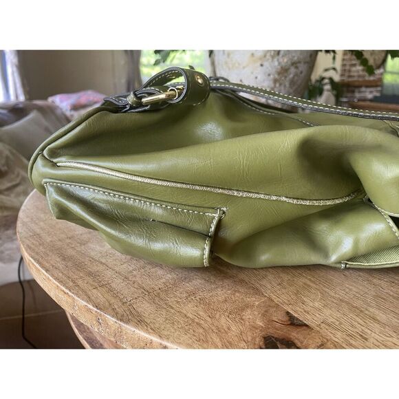 Backpack Mini Women’s Green Simulated Leather Gold Fittings Great Condition - Picture 7 of 11